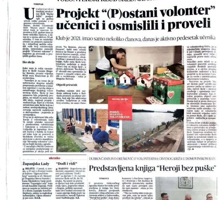 Projekt “(P)ostani volonter” učenici i osmislili i proveli